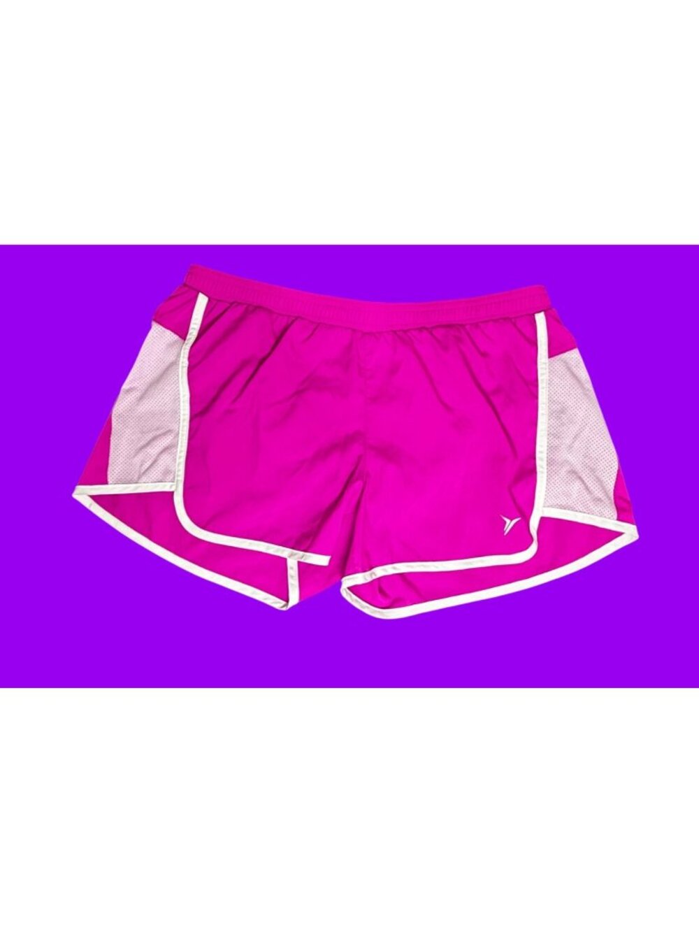 Athletic Works Womens Running Shorts - Pink With White Trim - Lightweight & Brea